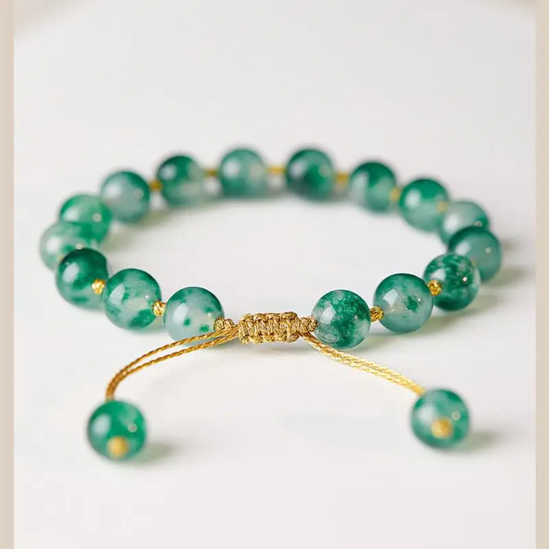 Green Aquatic Gemstone Braided Bracelet 8mm
