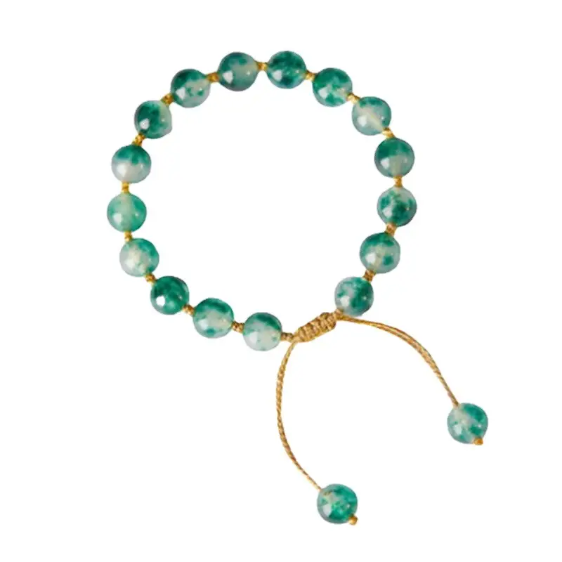 Green Aquatic Gemstone Braided Bracelet 8mm