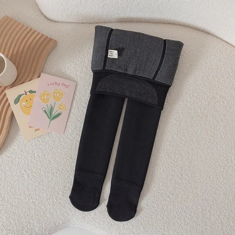 Children's Black Leggings Spring Autumn Cotton Vertical Stripe Waist - Image 8