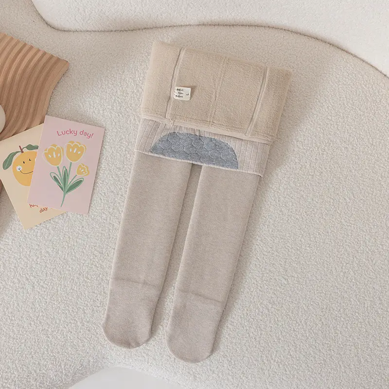 Children's Black Leggings Spring Autumn Cotton Vertical Stripe Waist - Image 9