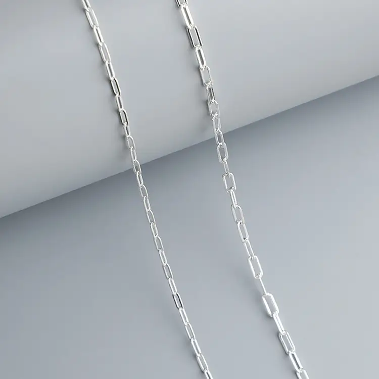 S925 Sterling Silver Square Chain Necklace - Image 2