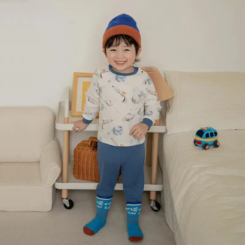 2025 Spring Boys Girls Pajamas Set Can Be Weared Outside - Image 7