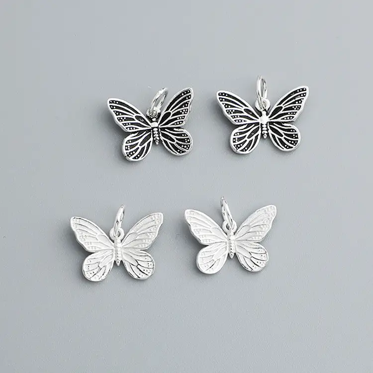 S925 Sterling Silver Butterfly Necklace with DIY Rope Design - Image 2