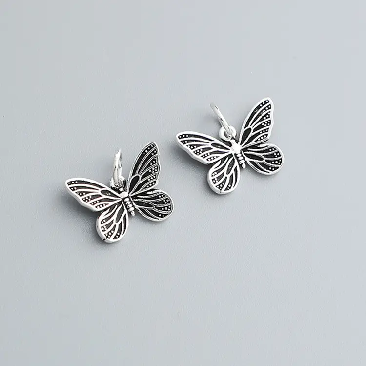 S925 Sterling Silver Butterfly Necklace with DIY Rope Design - Image 3