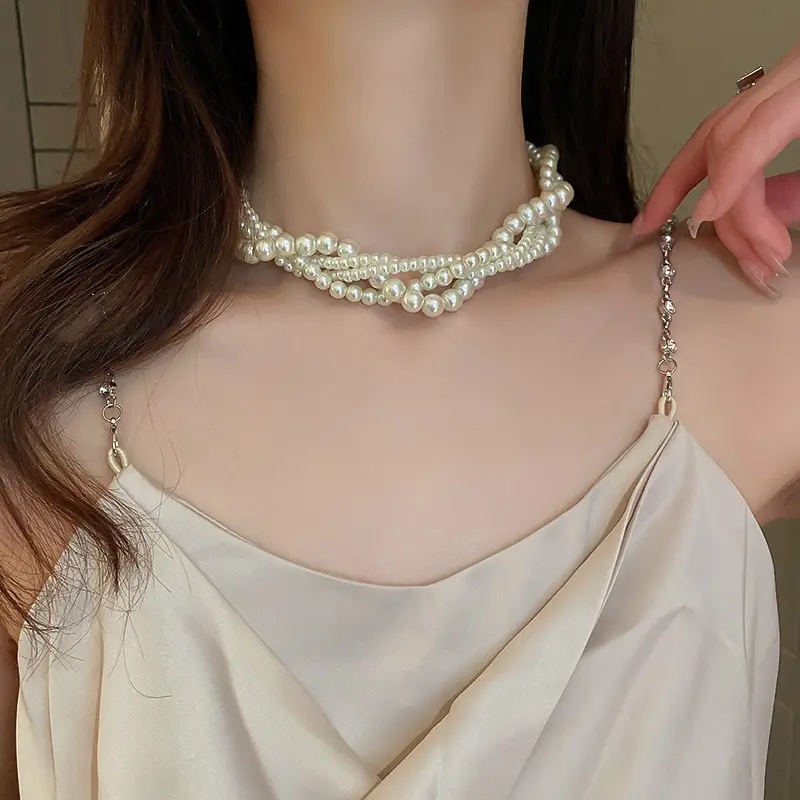 Multi-layer Baroque Pearl Choker Necklace for Women — feature 10