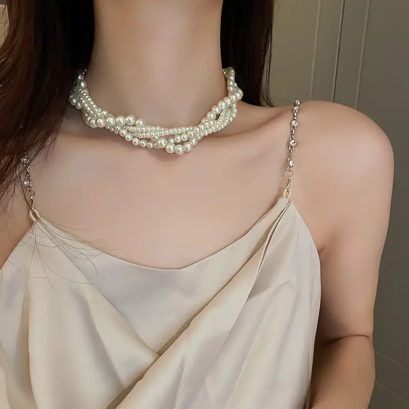 Multi-layer Baroque Pearl Choker Necklace for Women — feature 2