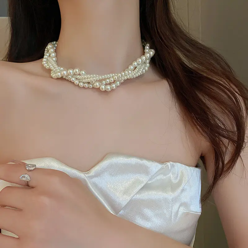 Multi-layer Baroque Pearl Choker Necklace for Women — feature 8