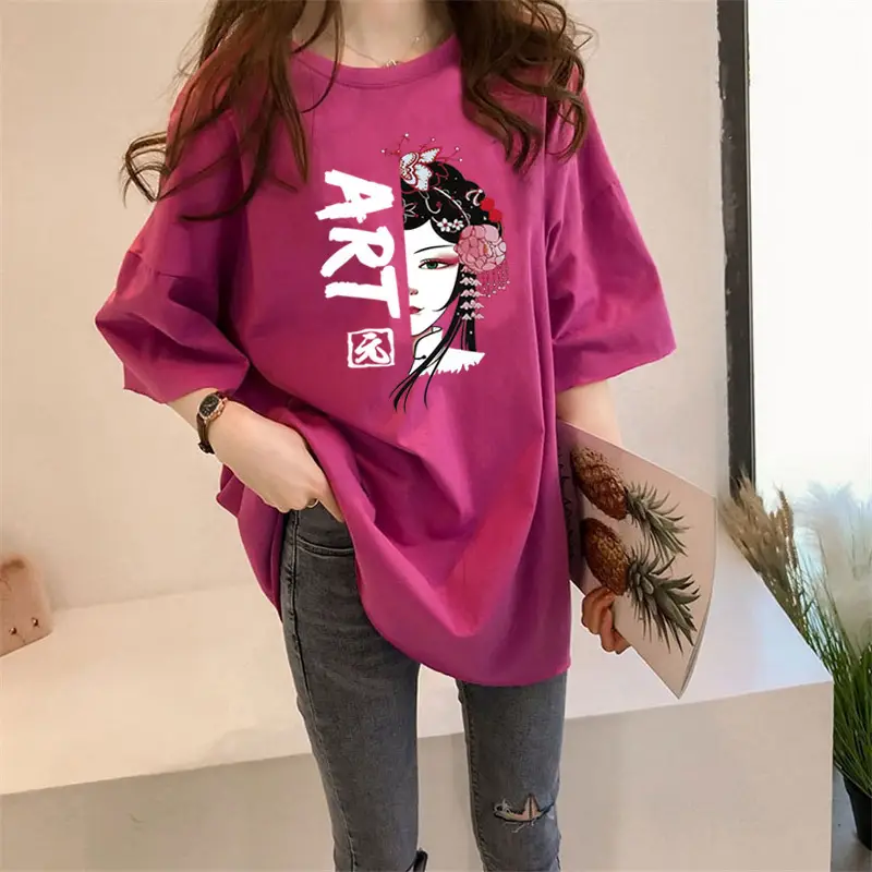2026 Korean Style Oversized Pink T-Shirt - Image 9
