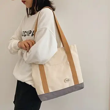 Women's Canvas Tote Bag Large Capacity Shoulder Portable — feature 7