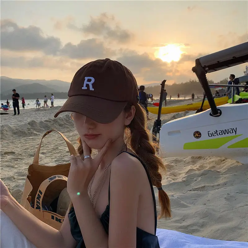 Women's Brown R-Label Hair Cap Hat Set - Image 7