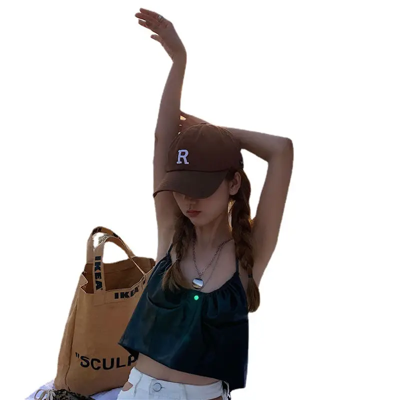 Women's Brown R-Label Hair Cap Hat Set - Image 9