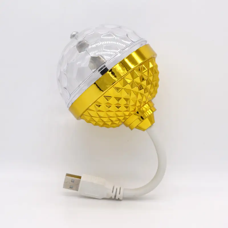 USB 5v Magic Ball Disco Light 6 Beads Golden - Image 7
