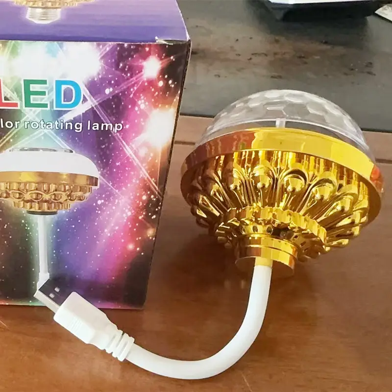 USB 5v Magic Ball Disco Light 6 Beads Golden - Image 2