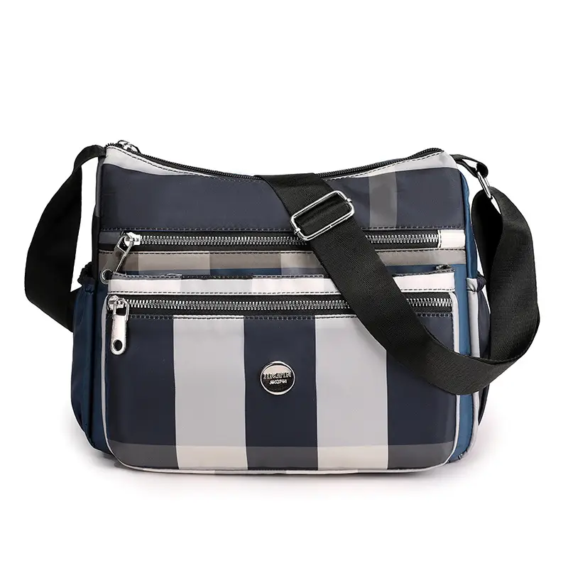 New Women's Green Striped Crossbody Bag Large Capacity - Image 3