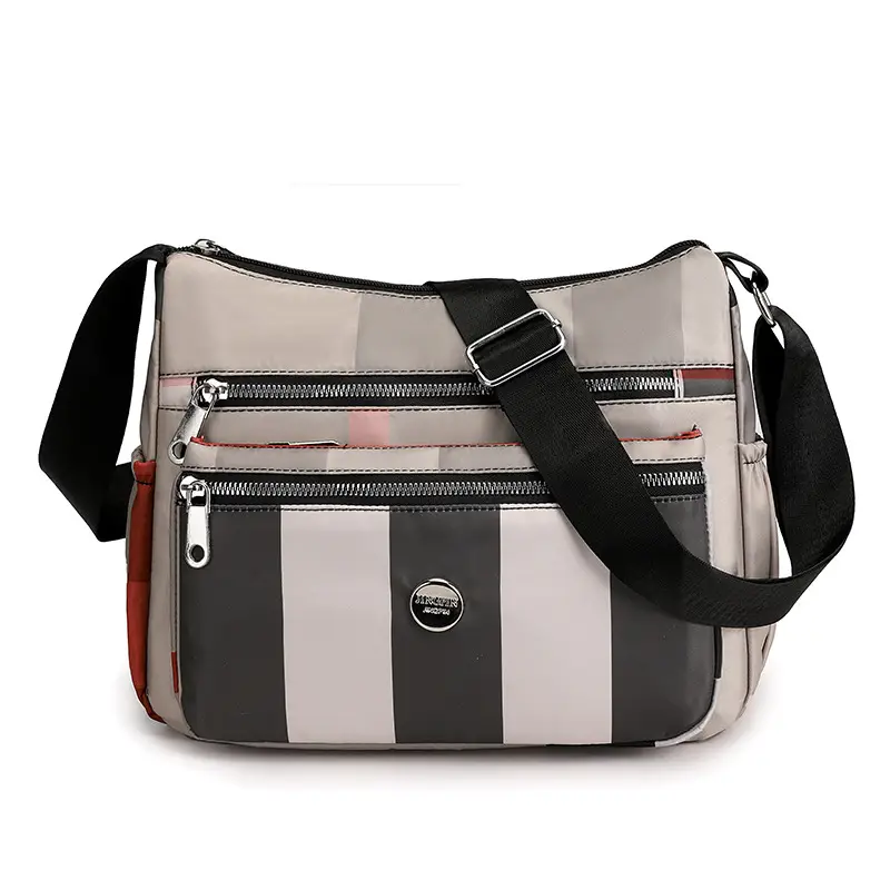 New Women's Green Striped Crossbody Bag Large Capacity - Image 4
