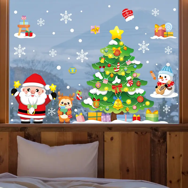 Christmas Tree & Snowman Stickers for Store Window Decor - Image 3