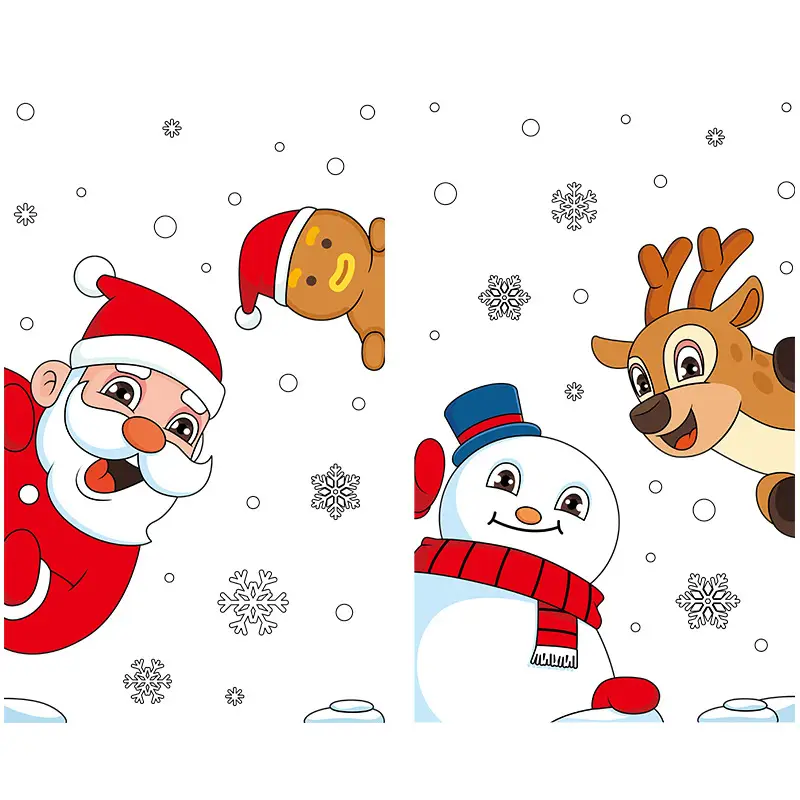 Christmas Window Decor with Snowman Electrostatic Stickers - Image 6