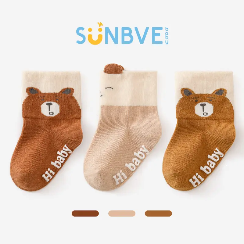 Xuwei Baby Cotton Floor Socks Spring Fall Non-Slip Cooling