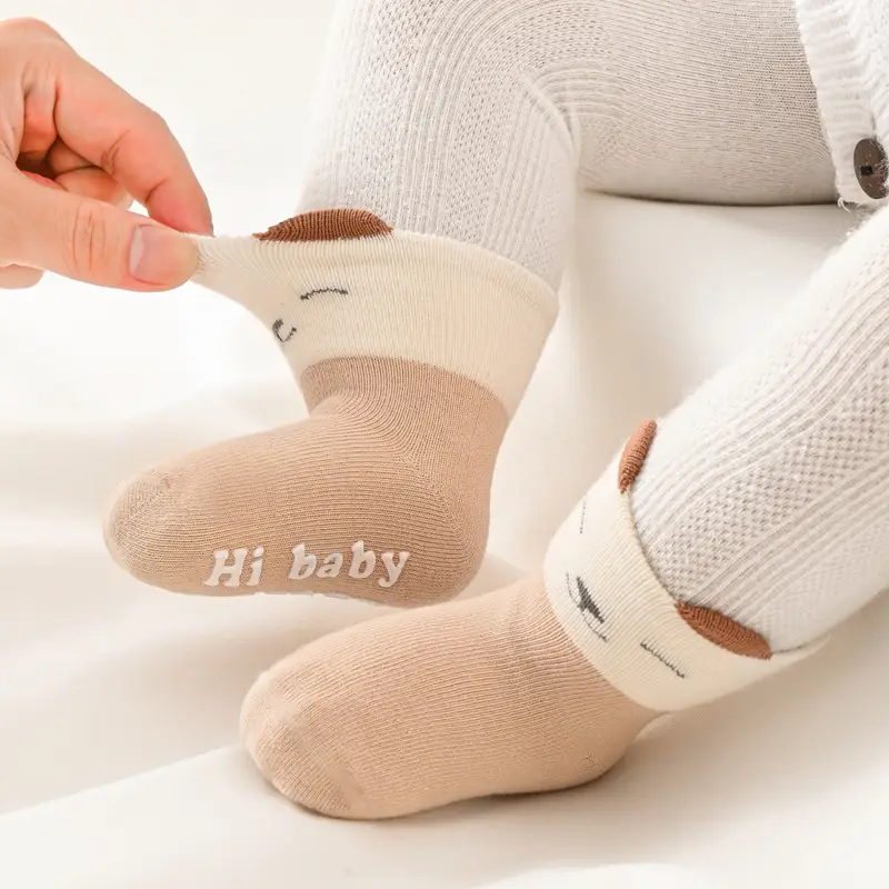 Xuwei Baby Cotton Floor Socks Spring Fall Non-Slip Cooling