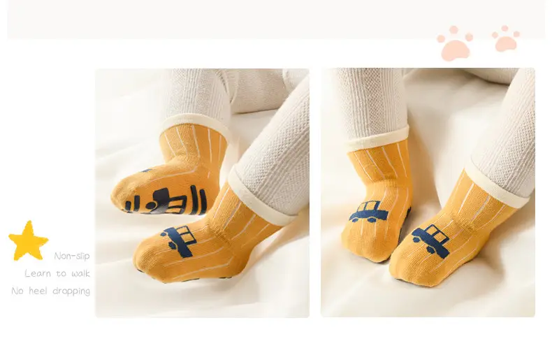 Xuwei Baby Cotton Floor Socks Spring Fall Non-Slip Cooling — feature 19