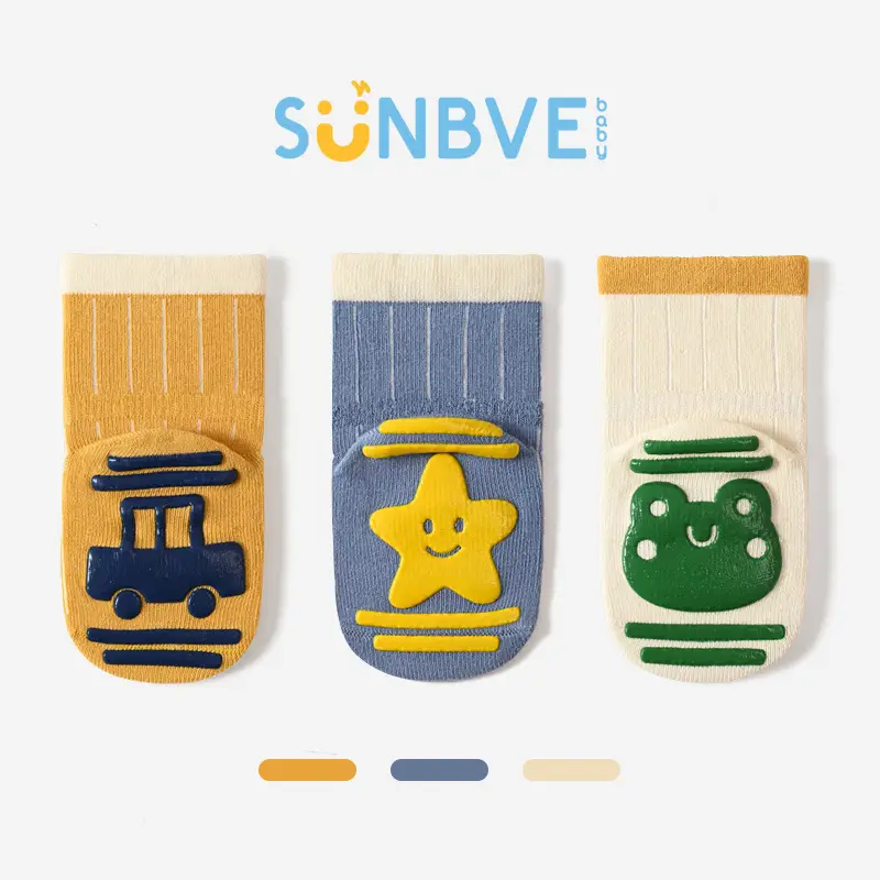 Xuwei Baby Cotton Floor Socks Spring Fall Non-Slip Cooling