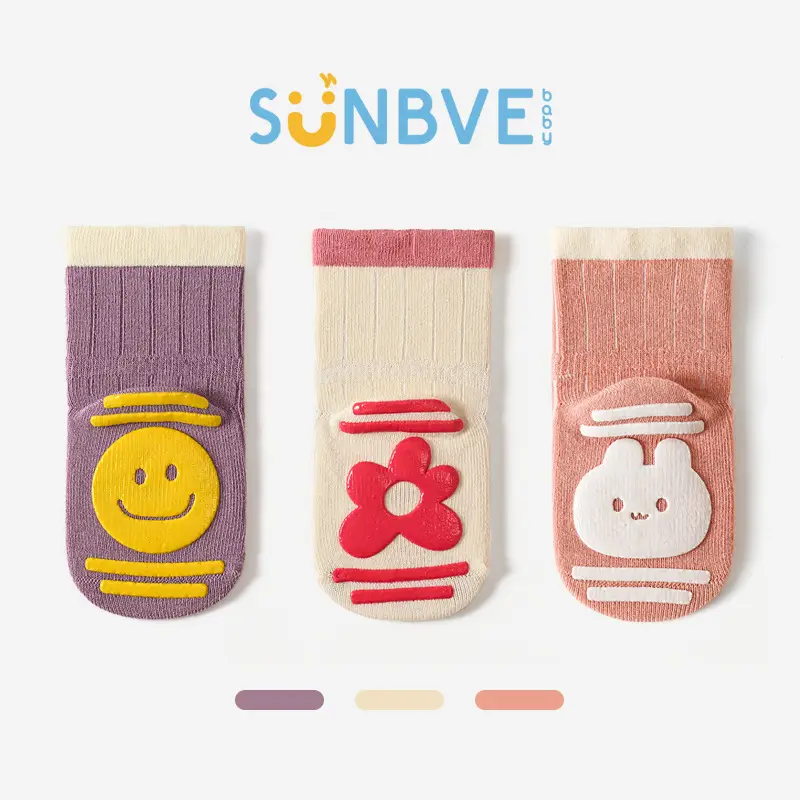Xuwei Baby Cotton Floor Socks Spring Fall Non-Slip Cooling