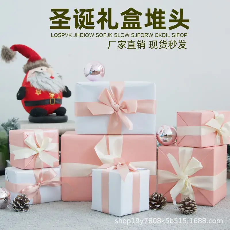 Christmas Gift Boxes Stackable Golden Brown Decorative Set - Image 7