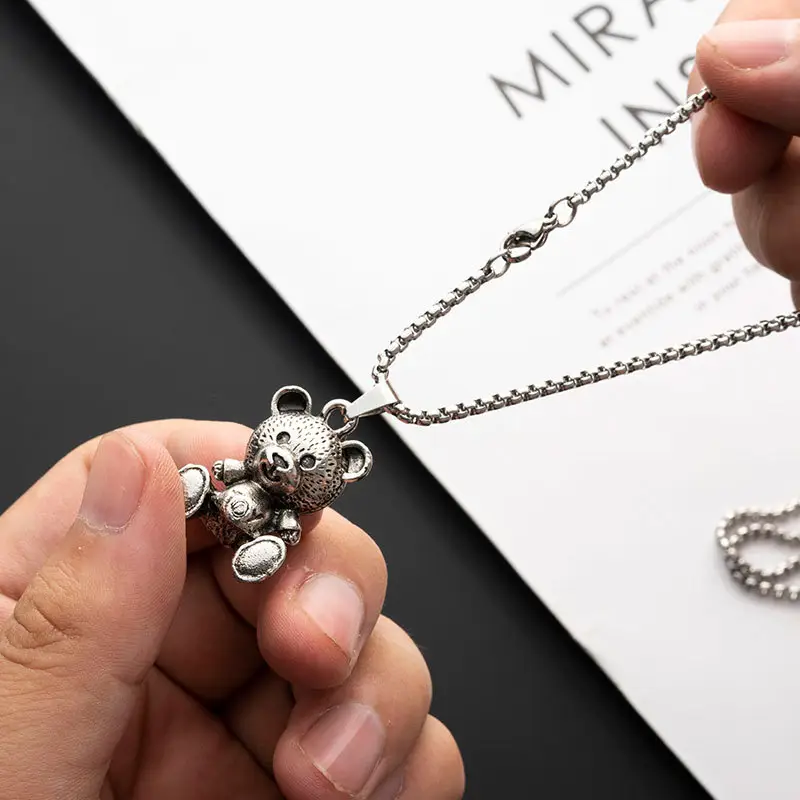 Titanium Steel Cartoon Bear Necklace Rabbit Pendant Wholesale - Image 5