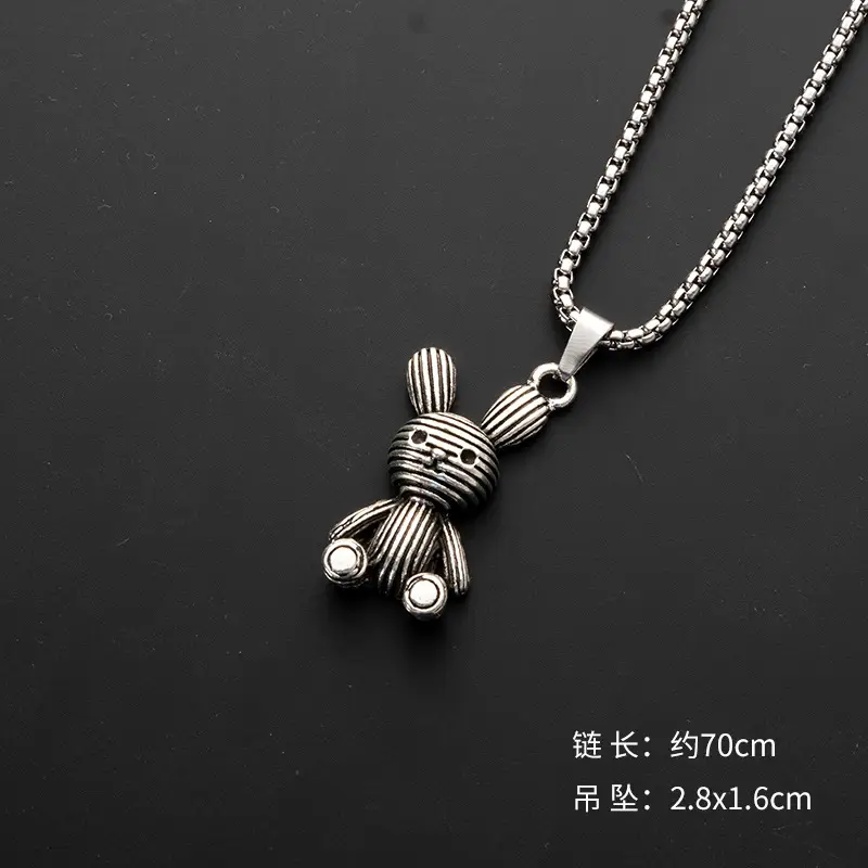 Titanium Steel Cartoon Bear Necklace Rabbit Pendant Wholesale - Image 2