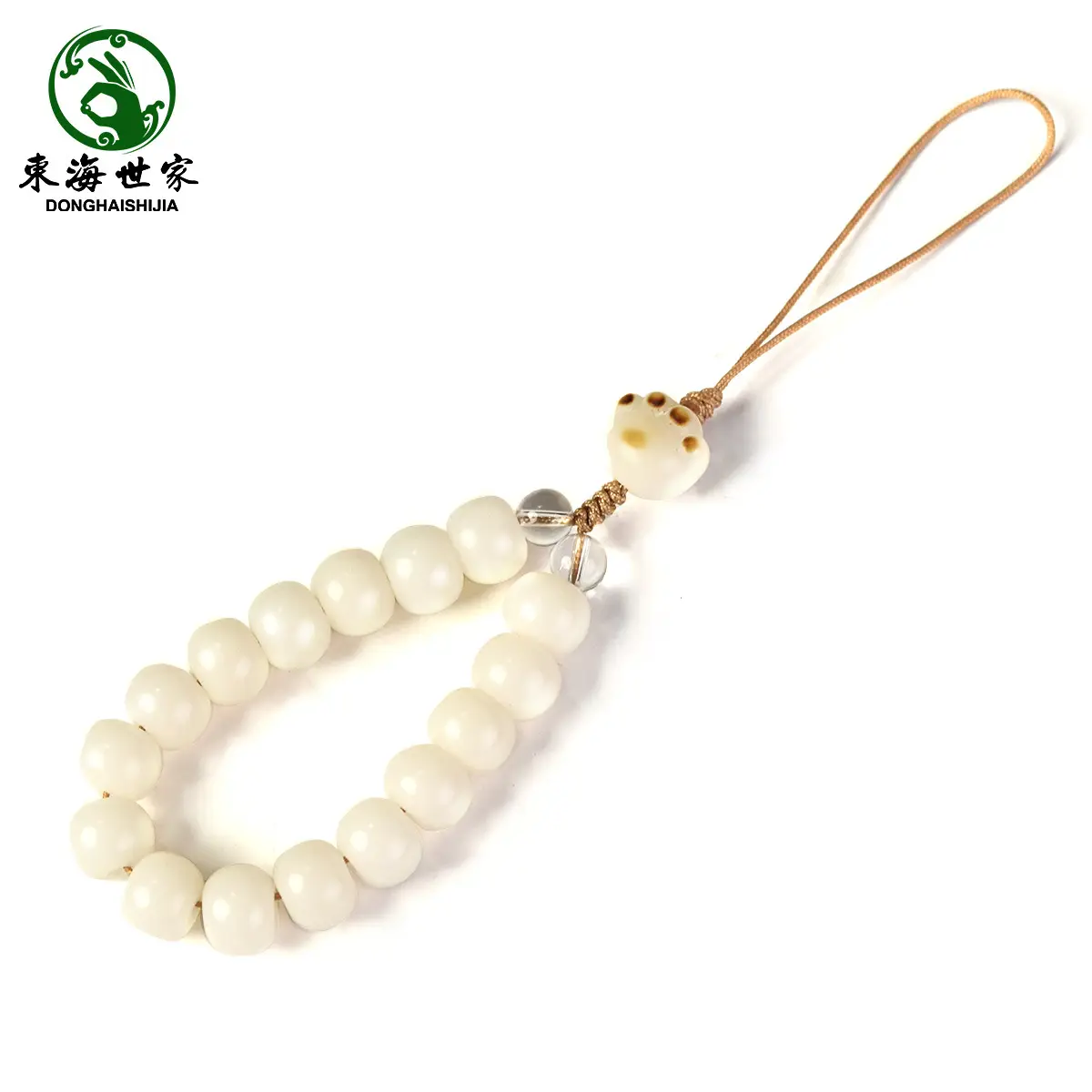 White Jade Bodhi Root Mobile Chain Lanyard Men's and Women's Short Ring Chain Keychain Pendant Cat's Claw Pendant - Image 8