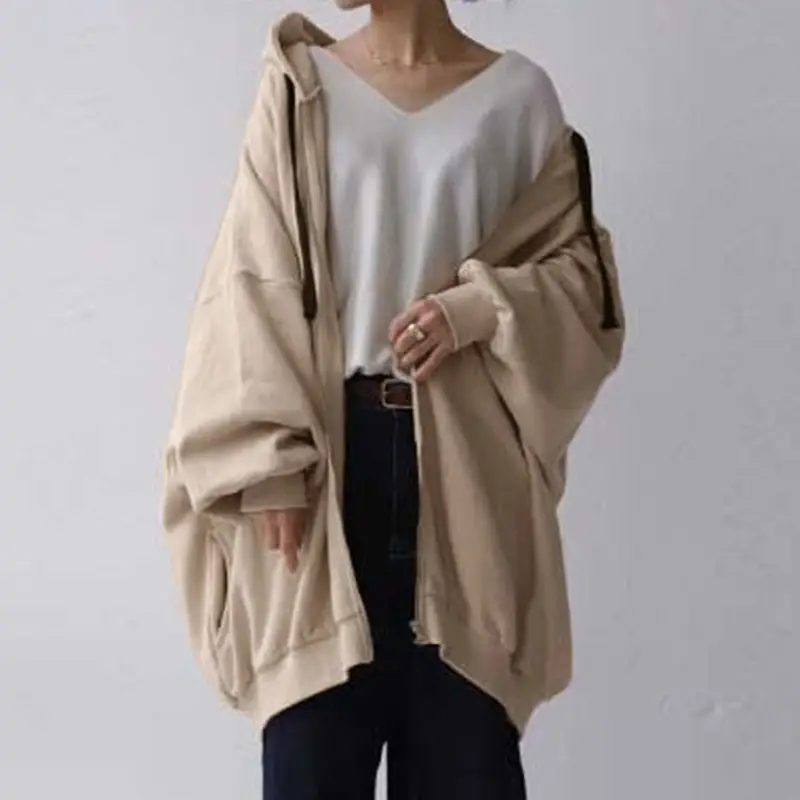 2023 Women Grey Hooded Zipper Sweater Set - Image 11