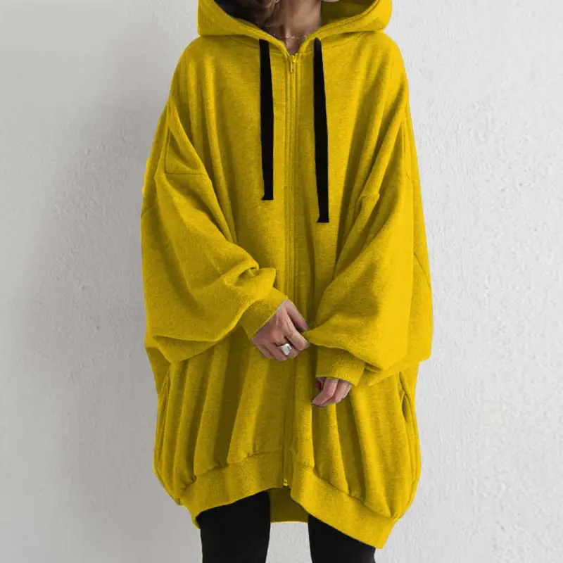 2023 Women Grey Hooded Zipper Sweater Set - Image 4