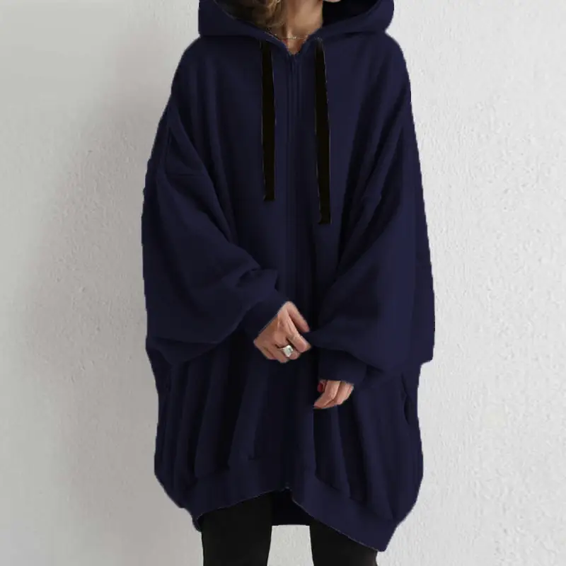 2023 Women Grey Hooded Zipper Sweater Set - Image 6