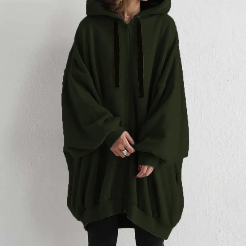 2023 Women Grey Hooded Zipper Sweater Set - Image 8