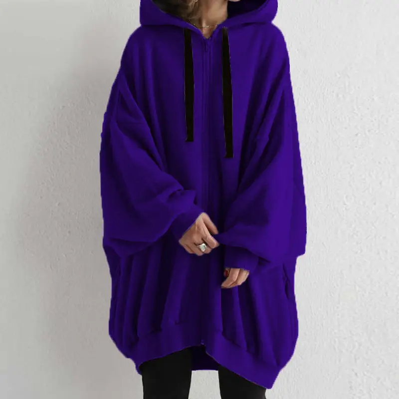 2023 Women Grey Hooded Zipper Sweater Set - Image 9