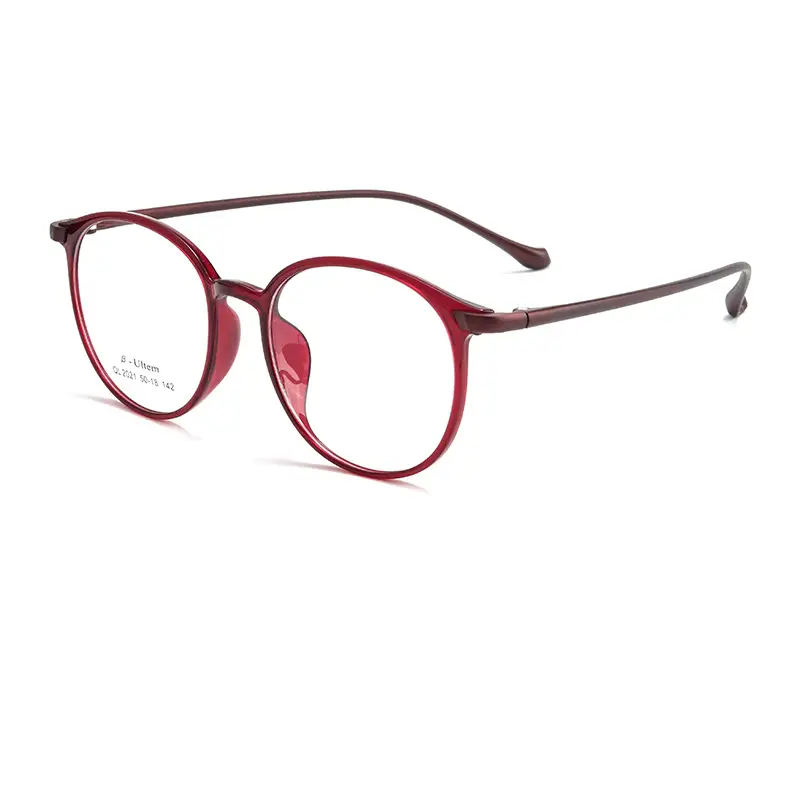 Men Retro Red Round Glasses 2021QL - Image 11