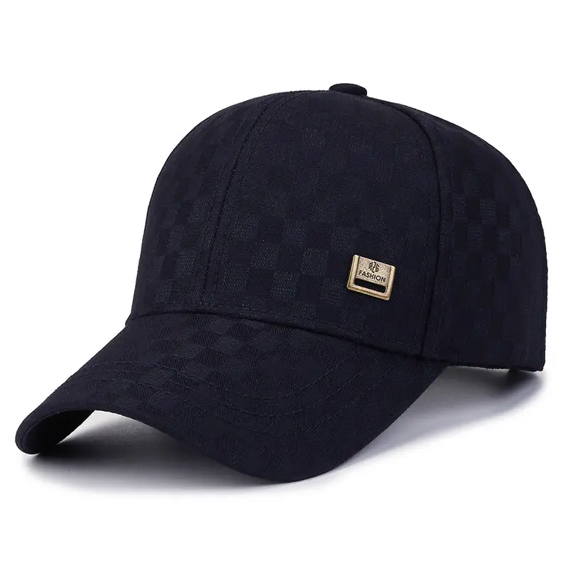 Winter Men's Black Plaid Fleece Lined Baseball Cap - Image 3