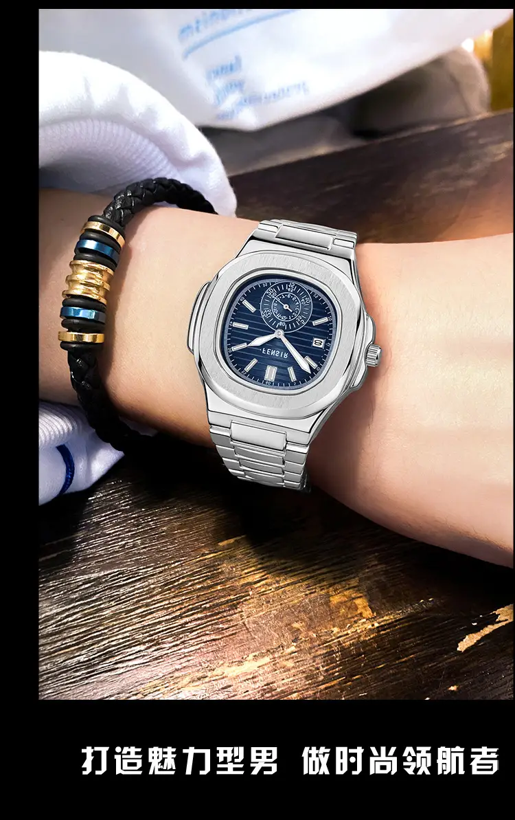 Fensir Cross-Border Diamond Watch Men Rose Gold 40mm — feature 14