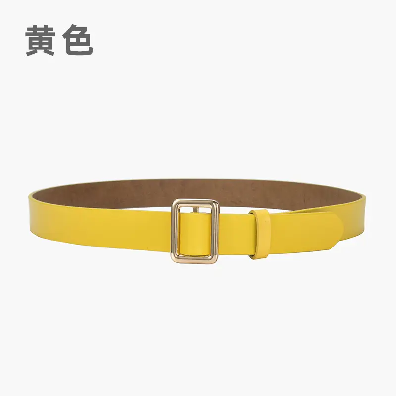 Red Korean Style Adjustable Belt with Hole-Free Buckle - Image 3