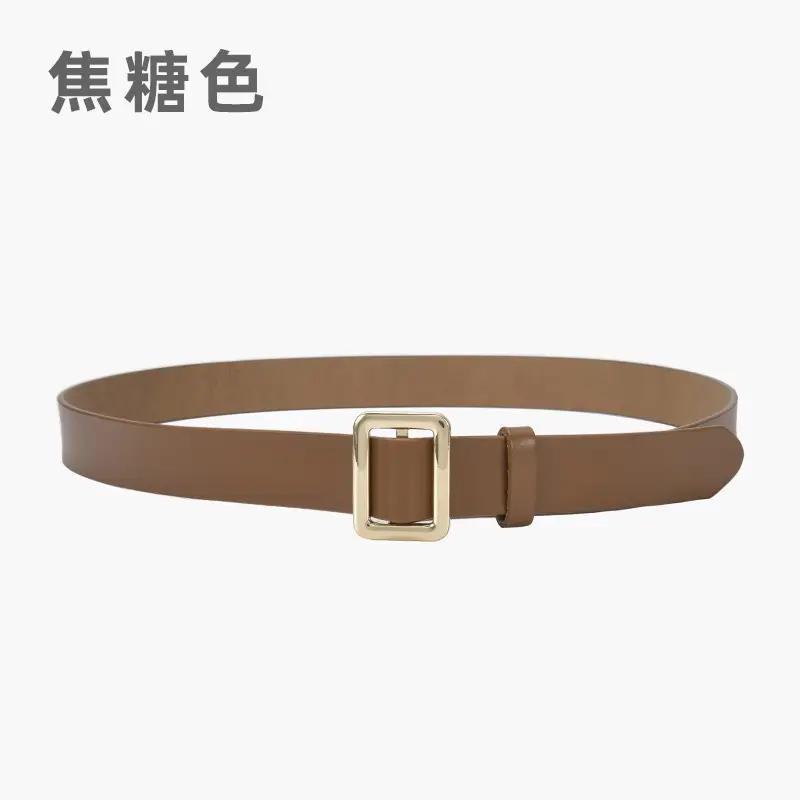 Red Korean Style Adjustable Belt with Hole-Free Buckle - Image 4