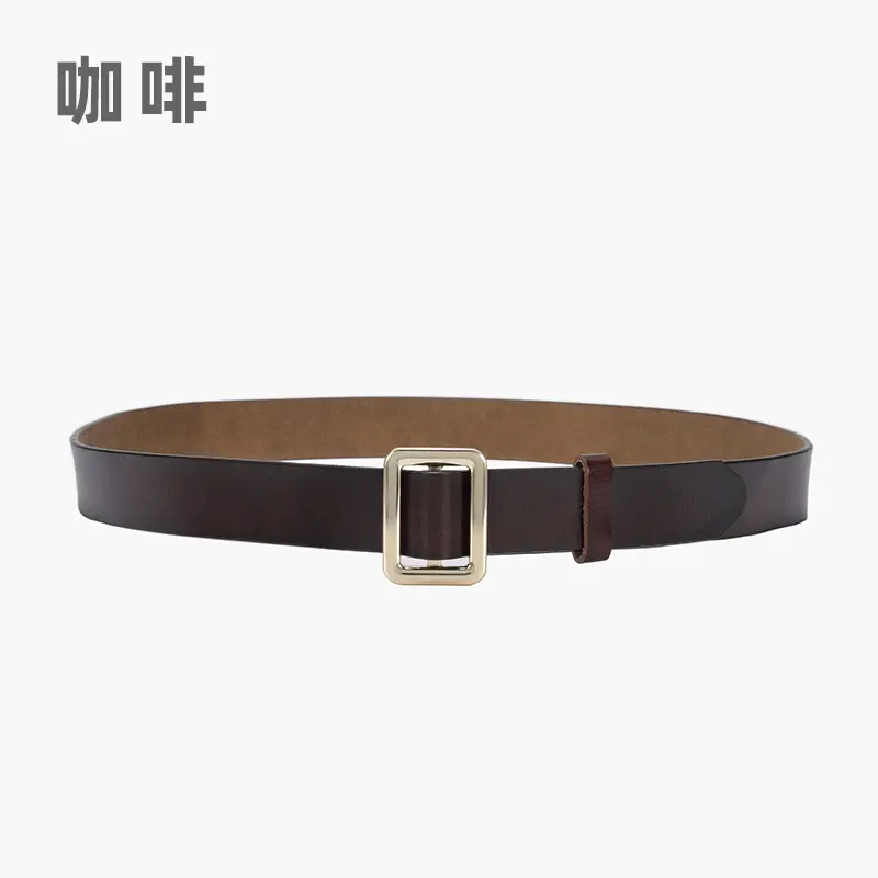 Red Korean Style Adjustable Belt with Hole-Free Buckle - Image 5