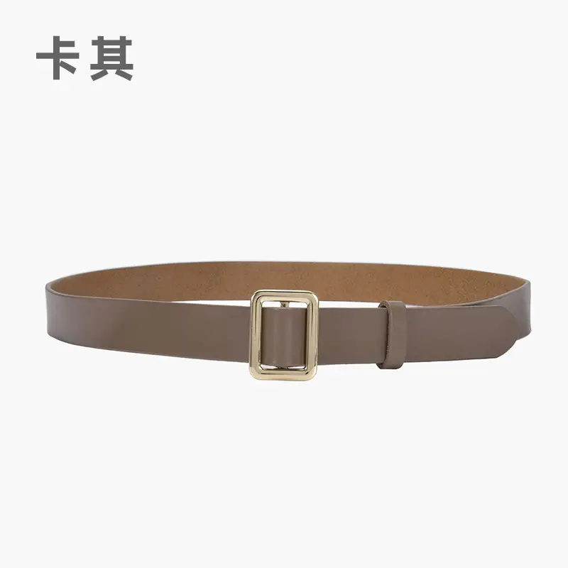 Red Korean Style Adjustable Belt with Hole-Free Buckle - Image 6