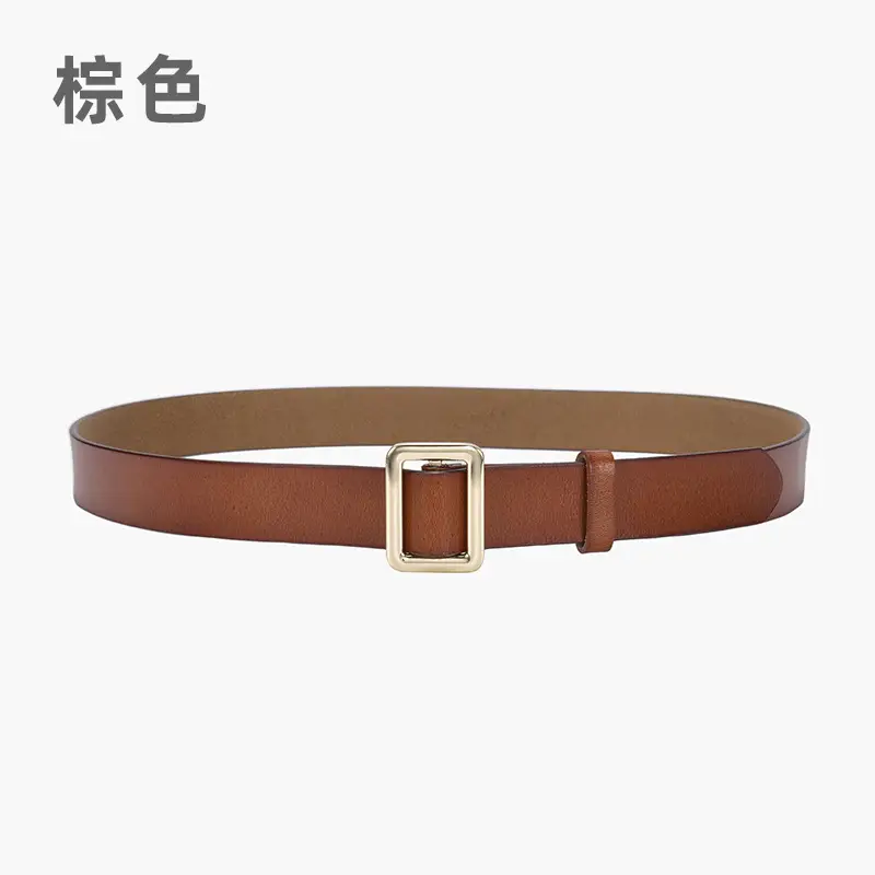 Red Korean Style Adjustable Belt with Hole-Free Buckle - Image 8