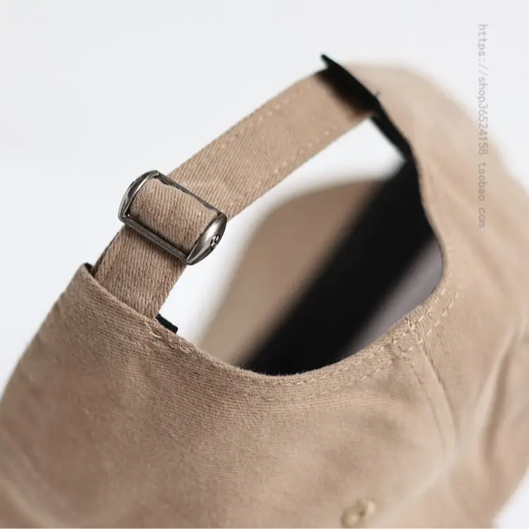Japanese Men's Embroidered Beige Peaked Hat with Adjustable Strap - Image 10