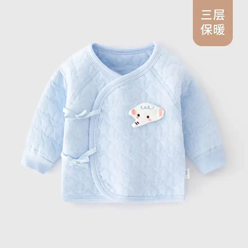 Pink Quilted Thermal Baby Top with Embroidered Patch - Image 2