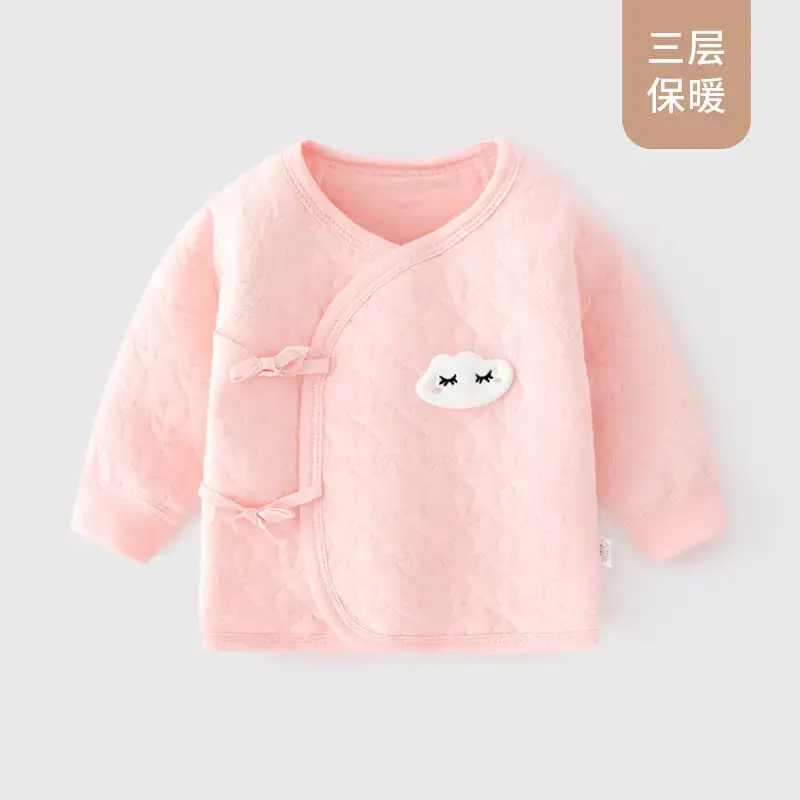 Pink Quilted Thermal Baby Top with Embroidered Patch - Image 4