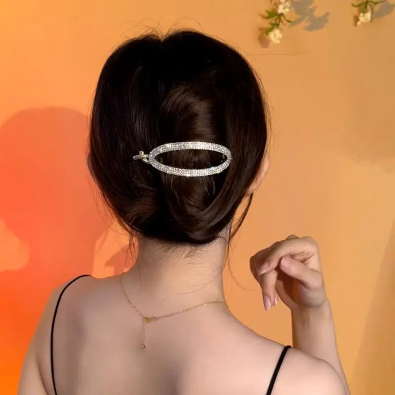 High-End Sparkling Hairpin Buckle Clip for Women