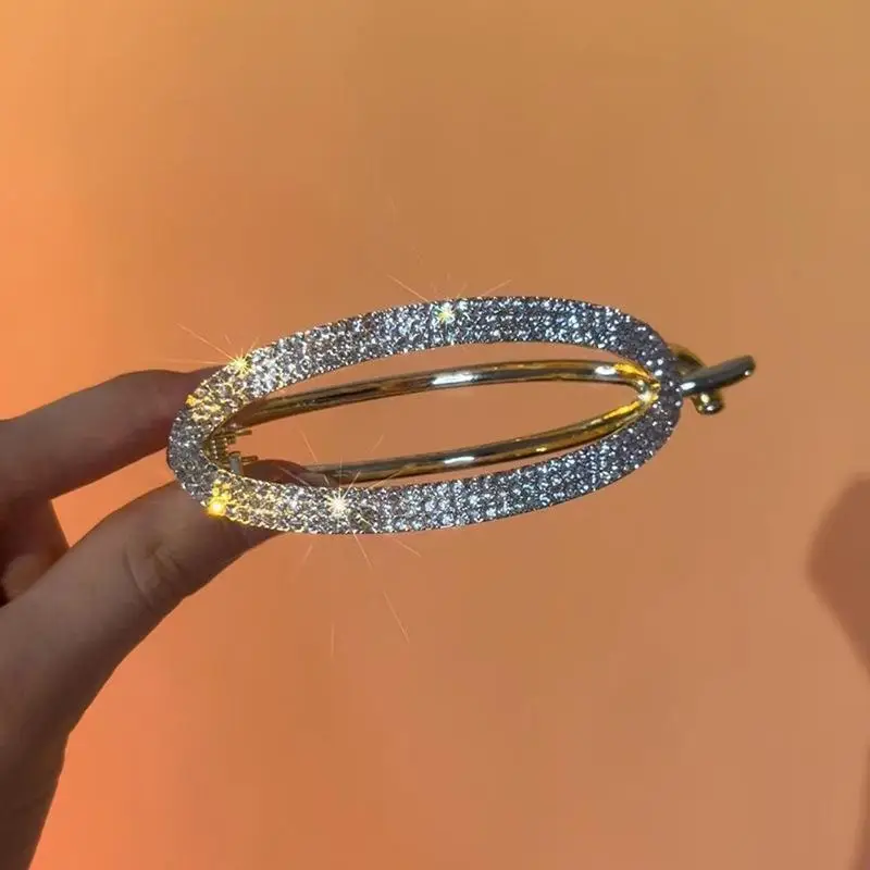 High-End Sparkling Hairpin Buckle Clip for Women