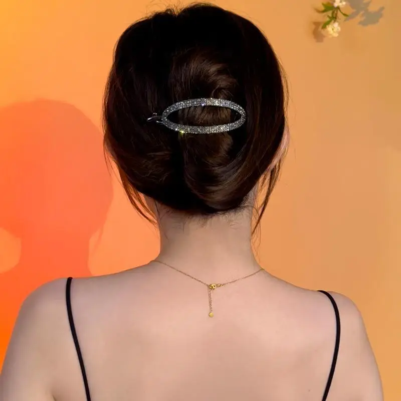 High-End Sparkling Hairpin Buckle Clip for Women