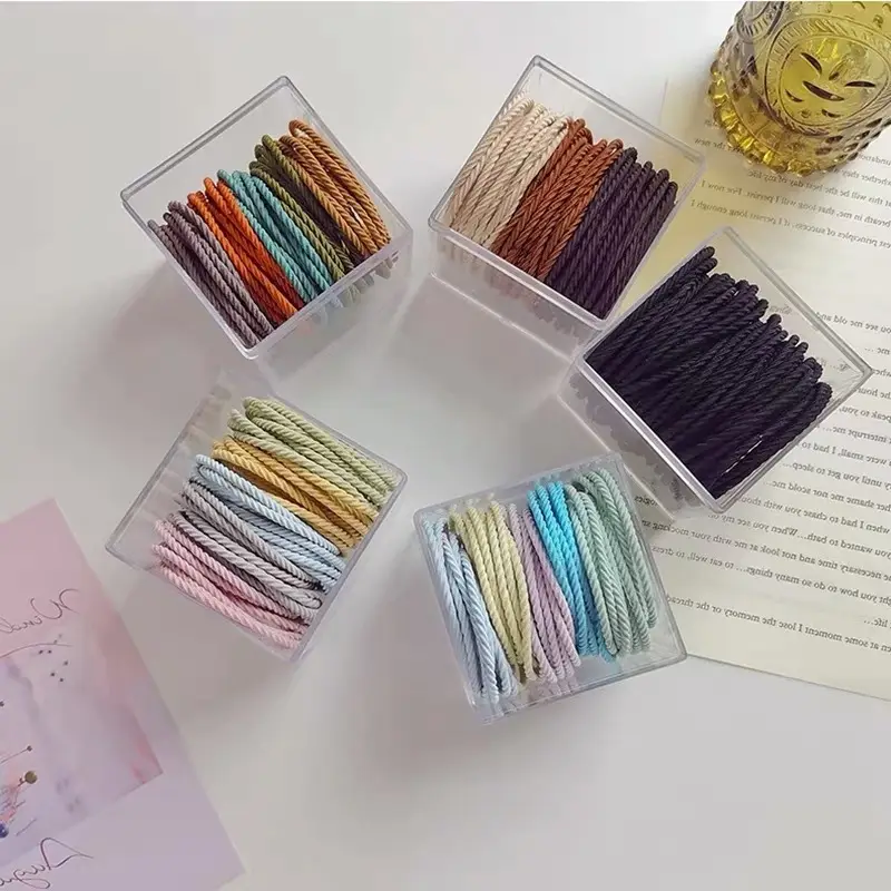 Rainbow Color Hair Rope for Women 50 Box — feature 7